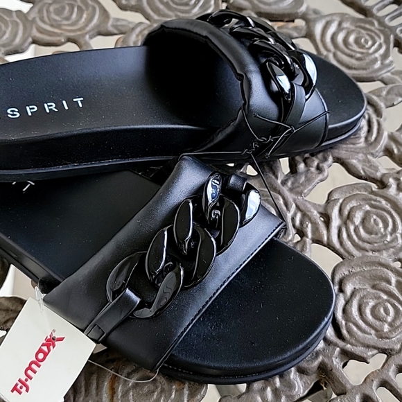 NWT Esprit Della Faux leather slide size 8,5M black. - Picture 4 of 13